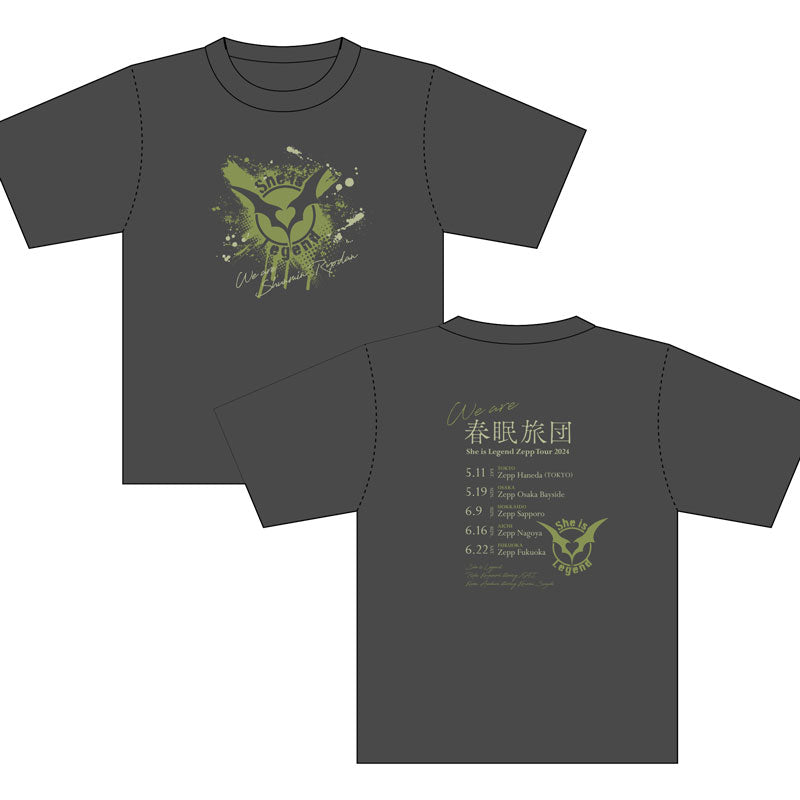 She is Legend Zepp Tour 2024 "We are 春眠旅団" Tシャツ(LIVE LOGO)