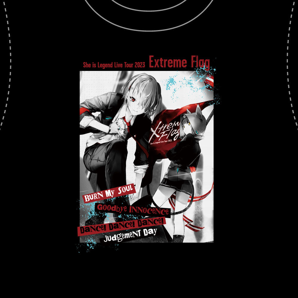 She is Legend Live Tour 2023 "Extreme Flag" オリジナルTシャツ(キービジュアルver.)_イメージ図