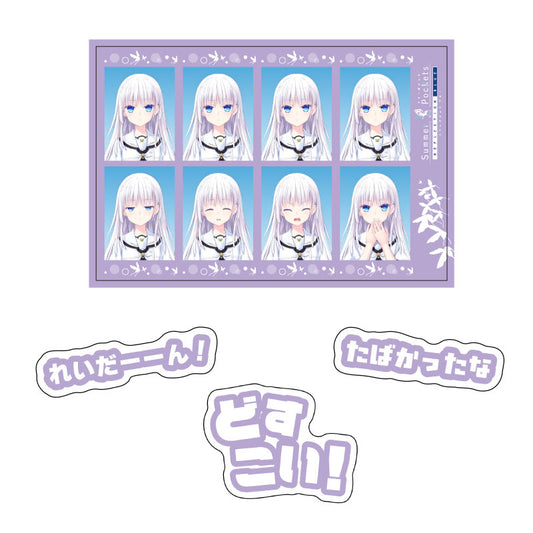 Summer Pockets RB 鳴瀬 しろは 証明写真風ステッカー+台詞ステッカー(3種類)