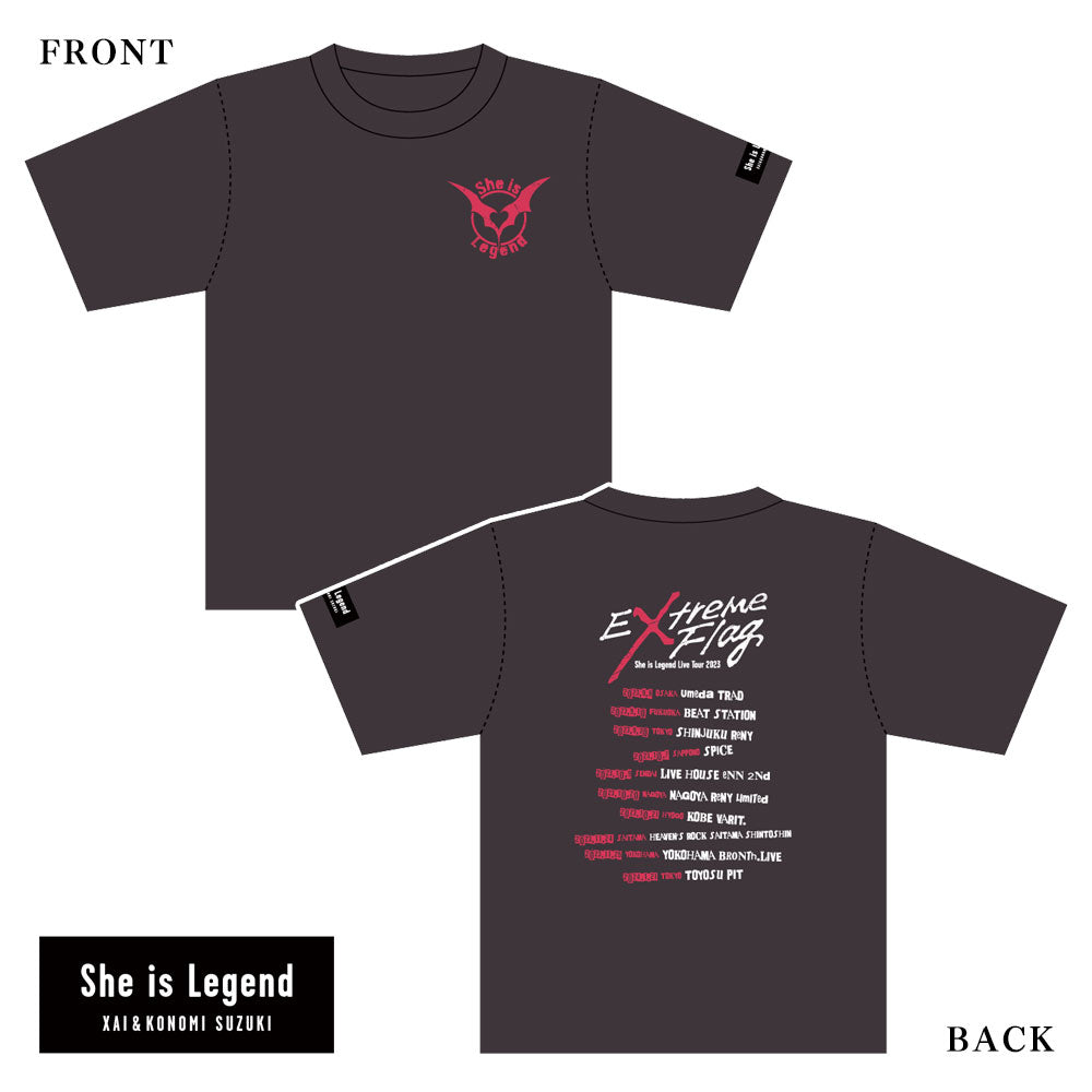 She is Legend Live Tour 2023 "Extreme Flag"　オリジナルTシャツ(She is Legendロゴver.)