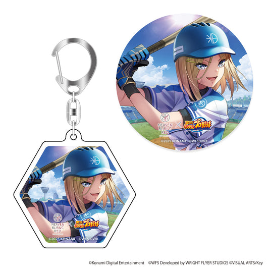 HEAVEN BURNS RED × 実況パワフルプロ野球 水瀬いちご アクリルキーホルダー＋缶バッジセット