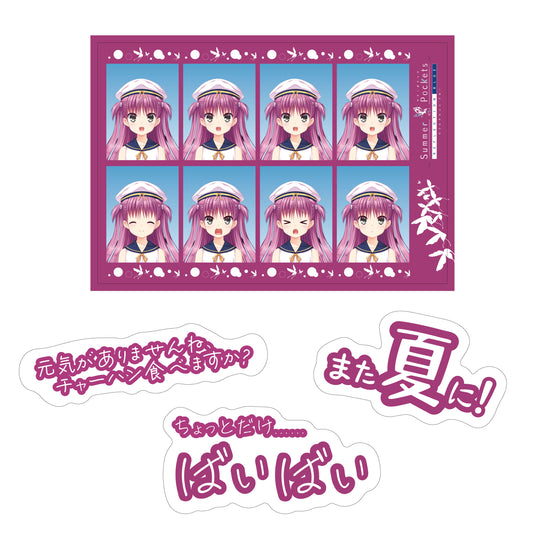 Summer Pockets RB 加藤 うみ 証明写真風ステッカー+台詞ステッカー(3種類)